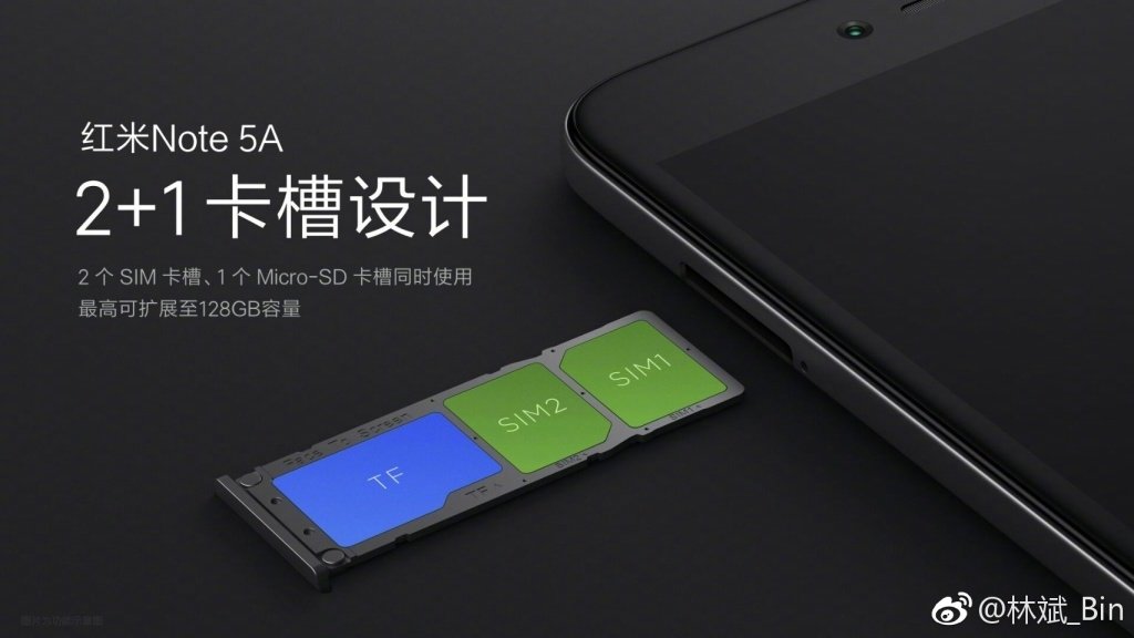 Xiaomi Redmi Note 5A SIM slot