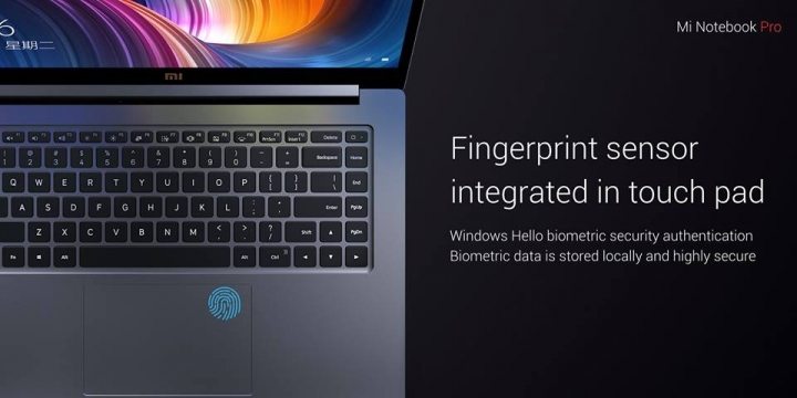 Xiaomi Notebook Pro - fingerprint reader