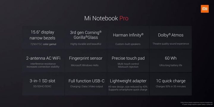 Xiaomi Notebook Pro - highlights