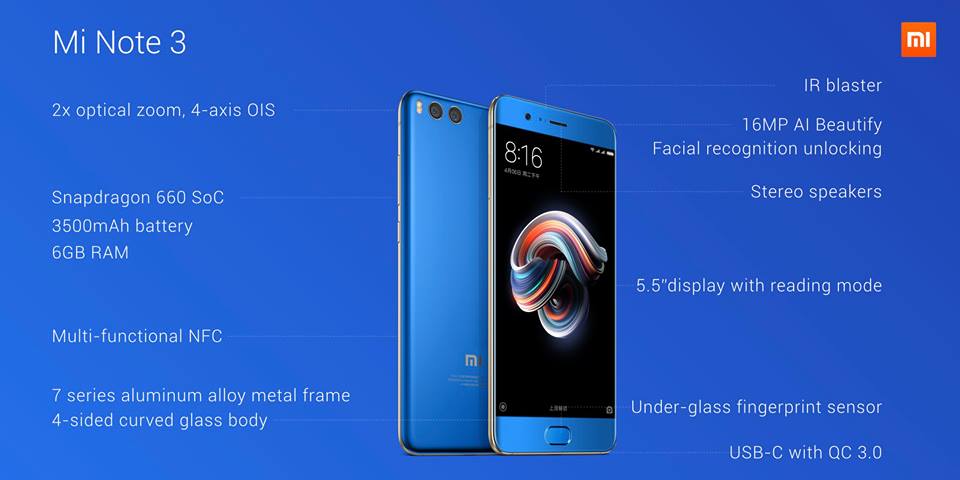 Xiaomi Mi Note 3 - highlights