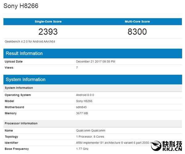 Snapdragon 845 Geekbench Benchmark Leaked Sony