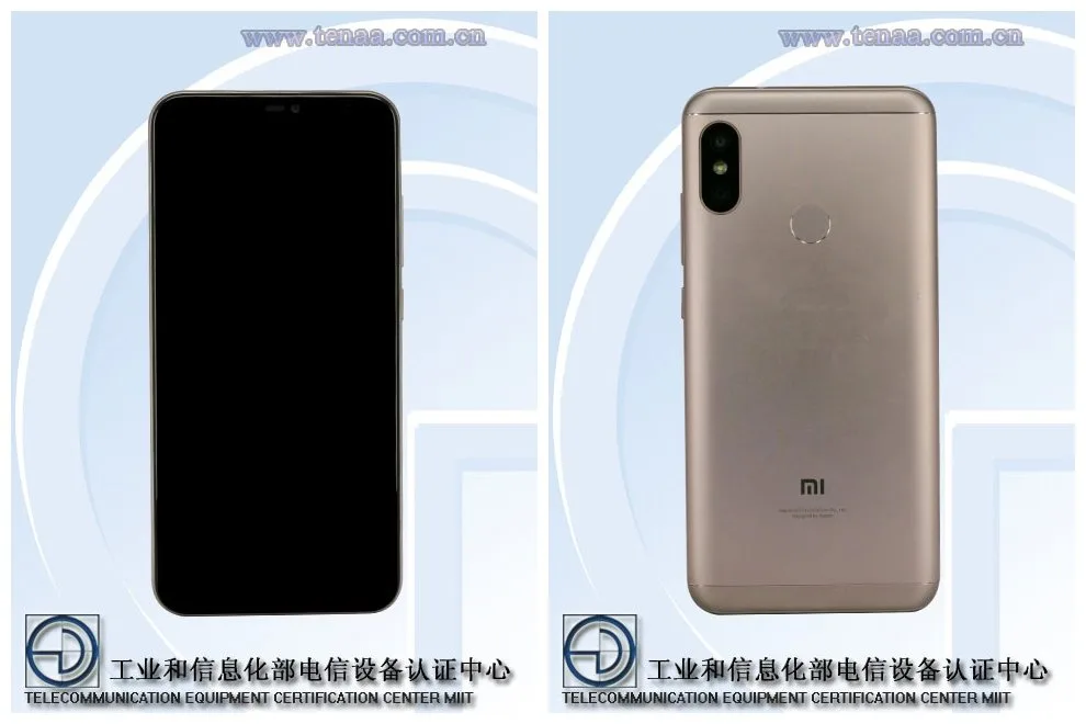 Xiaomi Redmi 6 Gold color variant TENAA w