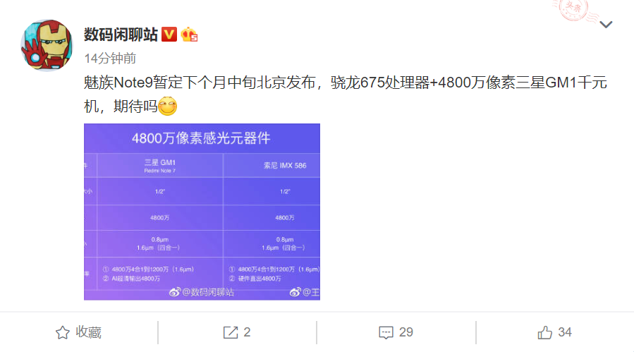 Meizu M9 Note Weibo Post Leaked