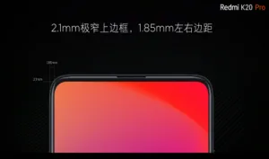 Redmi K20 Forehead thickness