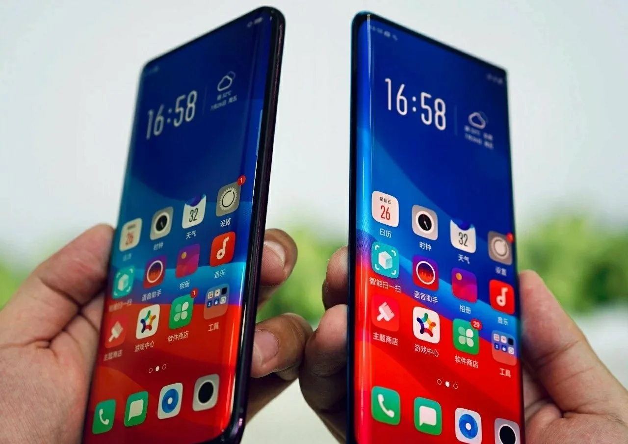 Waterfall screen vs Find X display