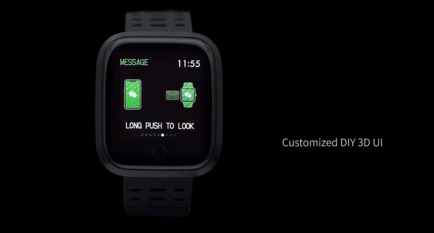 Lenovo E1 Smartwatch Preview - DIY 3D UI Clock Face 4