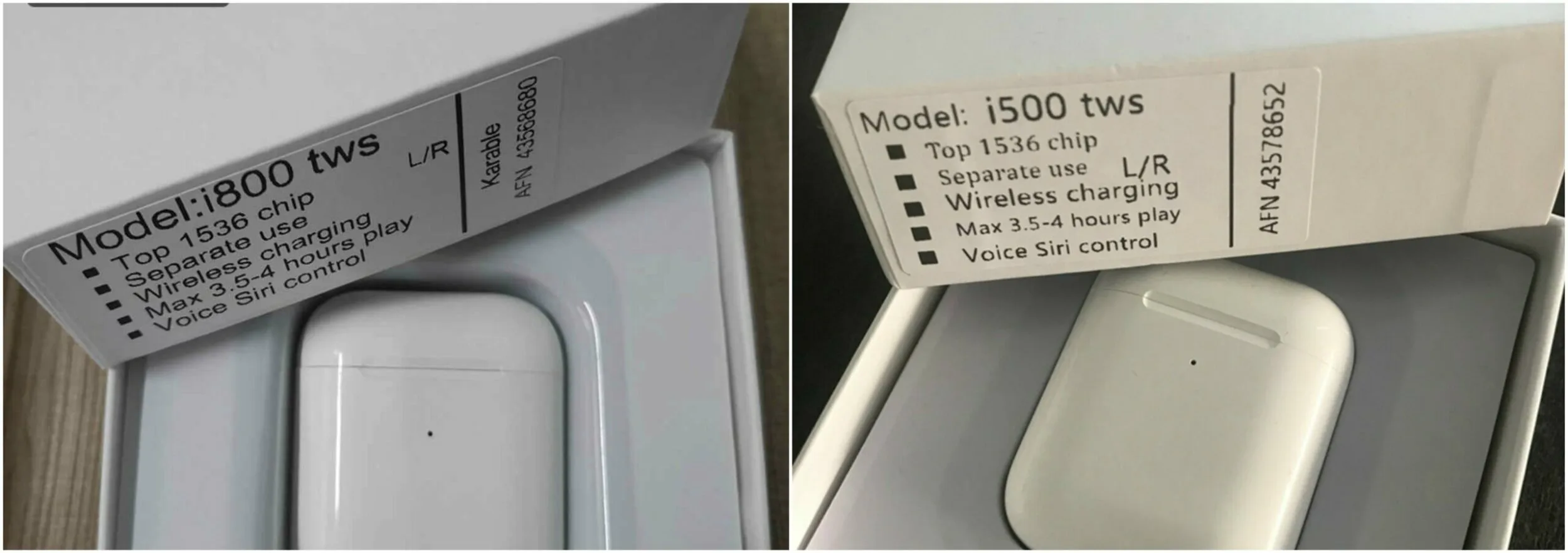 i500 vs i800 TWS earphones