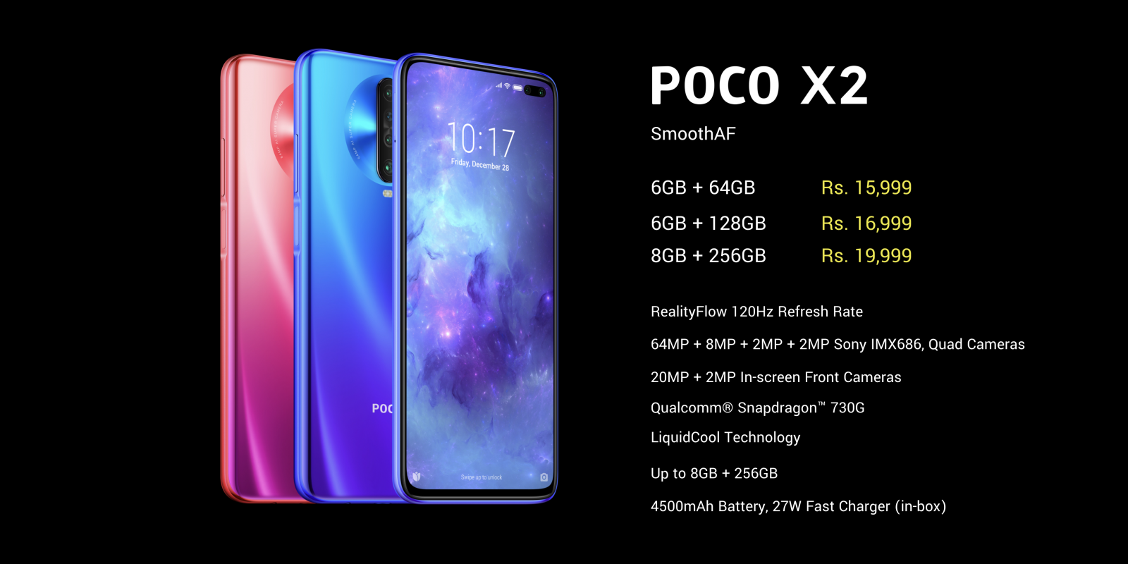POCO X2 pricing and variants