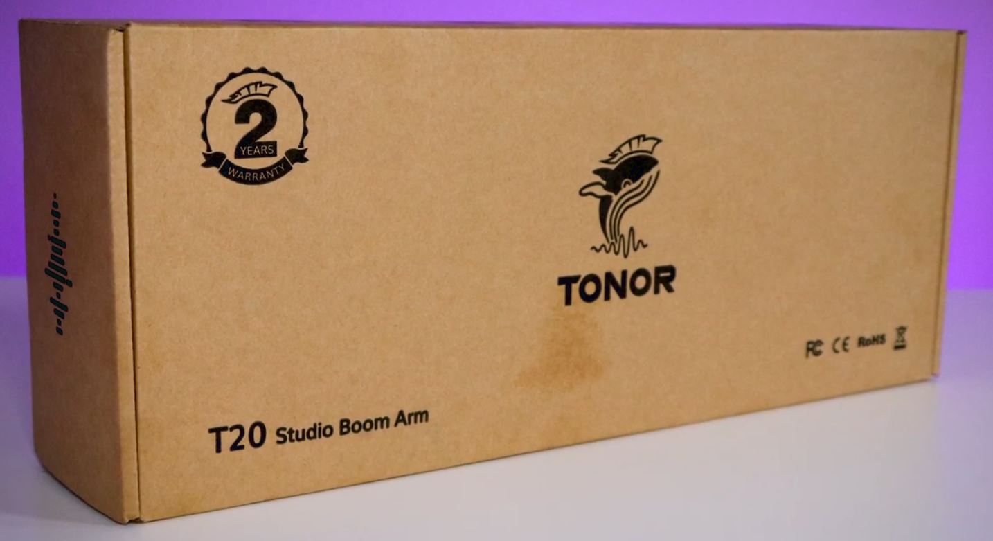 Tonor T20 Microphone Boom Arm review - box