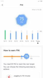Zepp (formerly Amazfit) PAI status