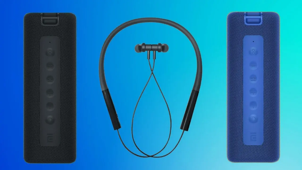 Mi Portable Bluetooth Speaker (16W) and Mi Neckband Bluetooth Earphones Pro