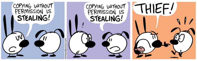 Plagiarism copying cartoon