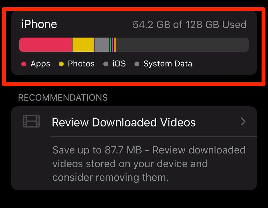 iphone 13 storage settings
