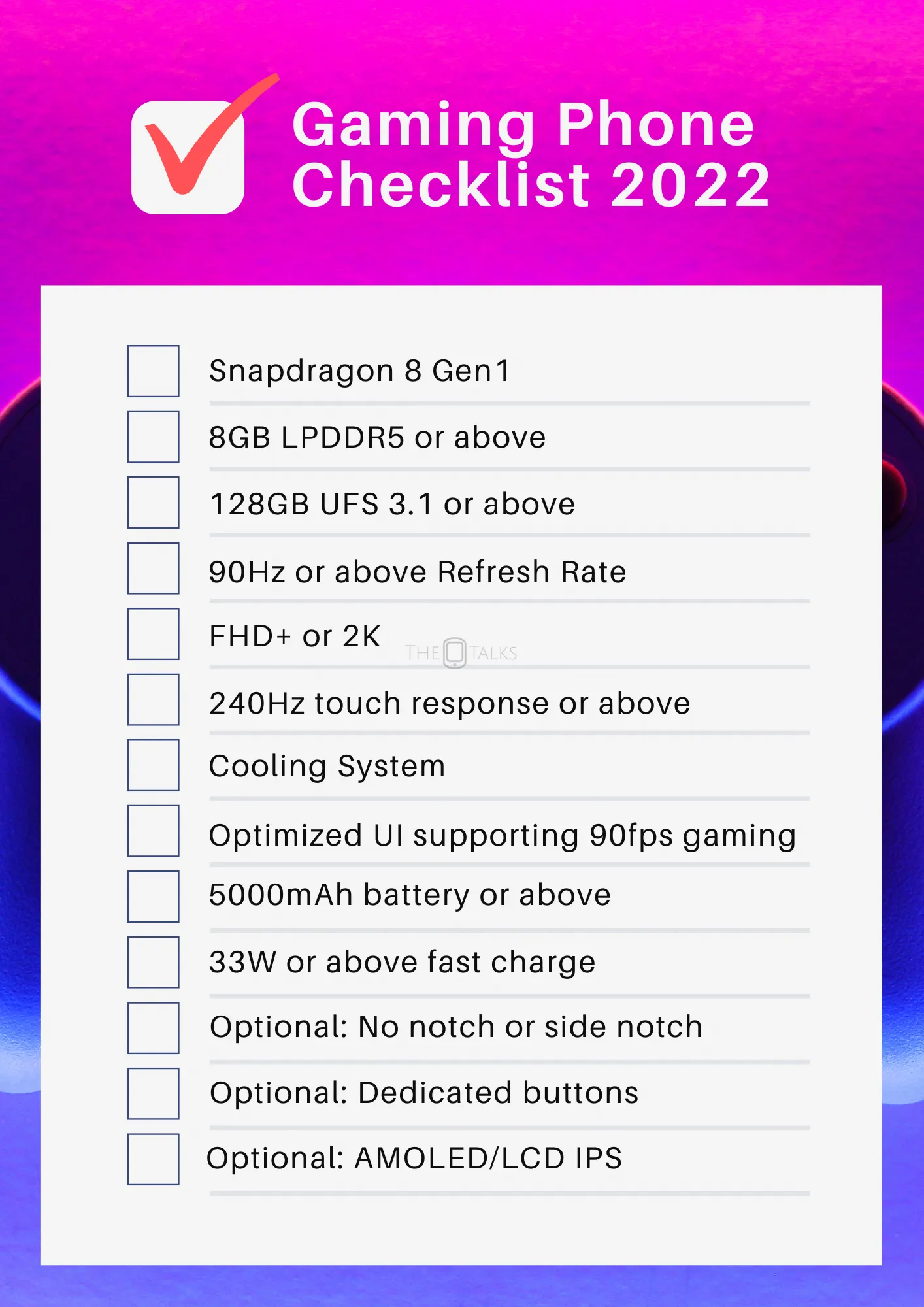 Buying Gaming phone guide checklist 2022