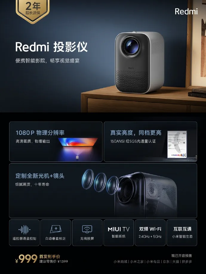 Redmi Projector Standard Version Highlights
