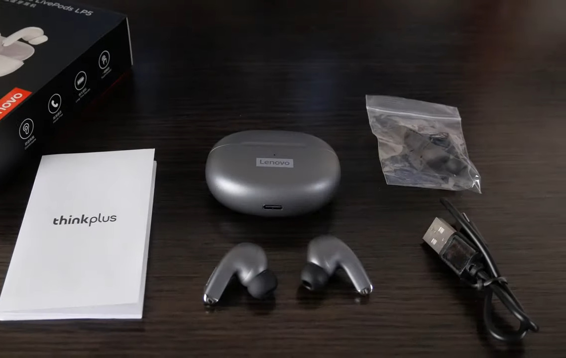 Lenovo LP5 Wireless Bluetooth Earbuds Inside the box