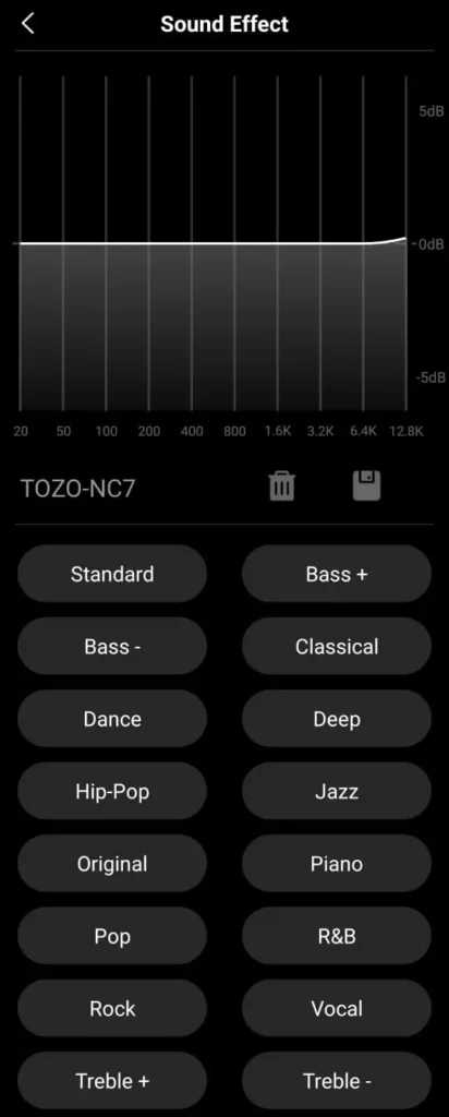 TOZO NC7 TWS Review - App presets