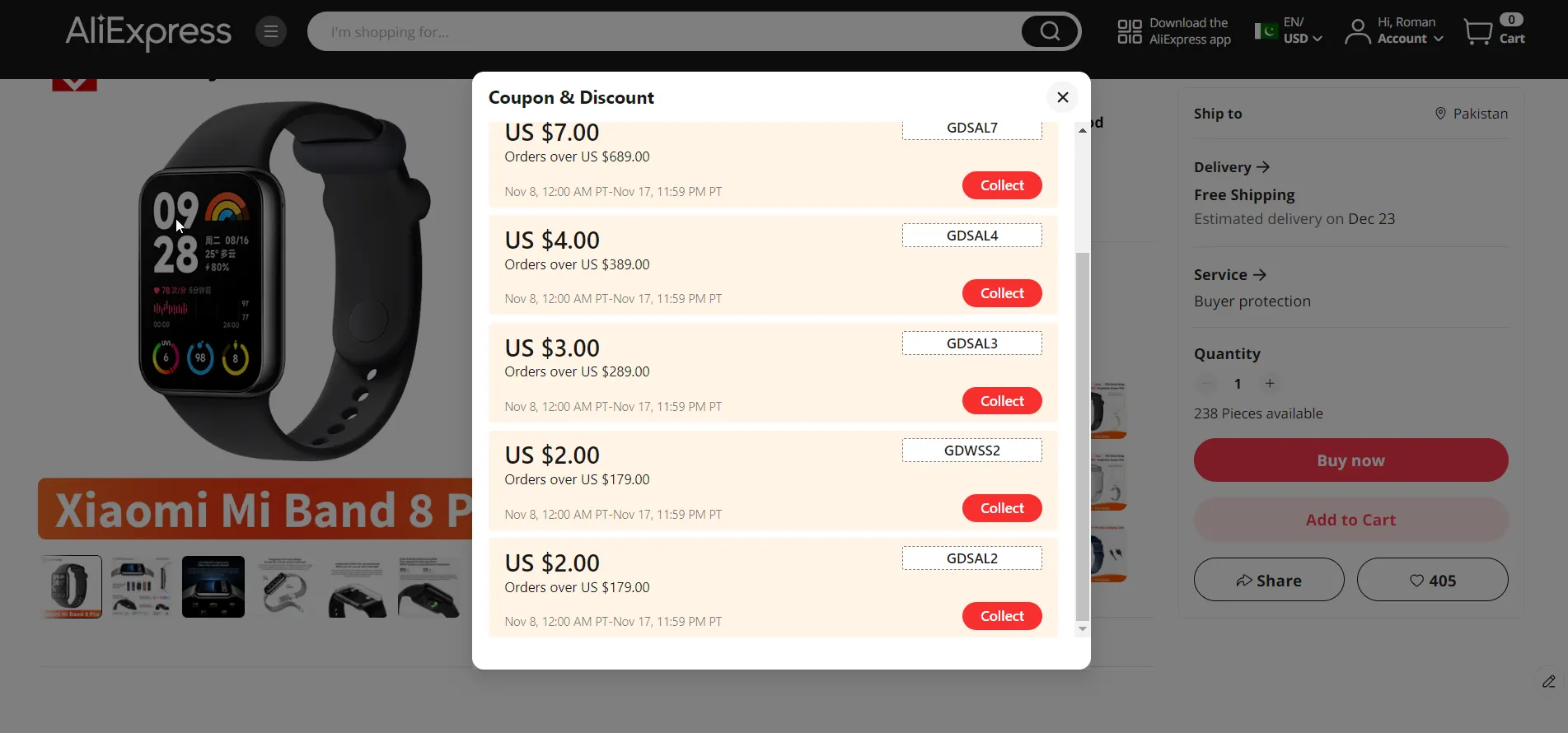 Aliexpress 11.11 in store coupon codes