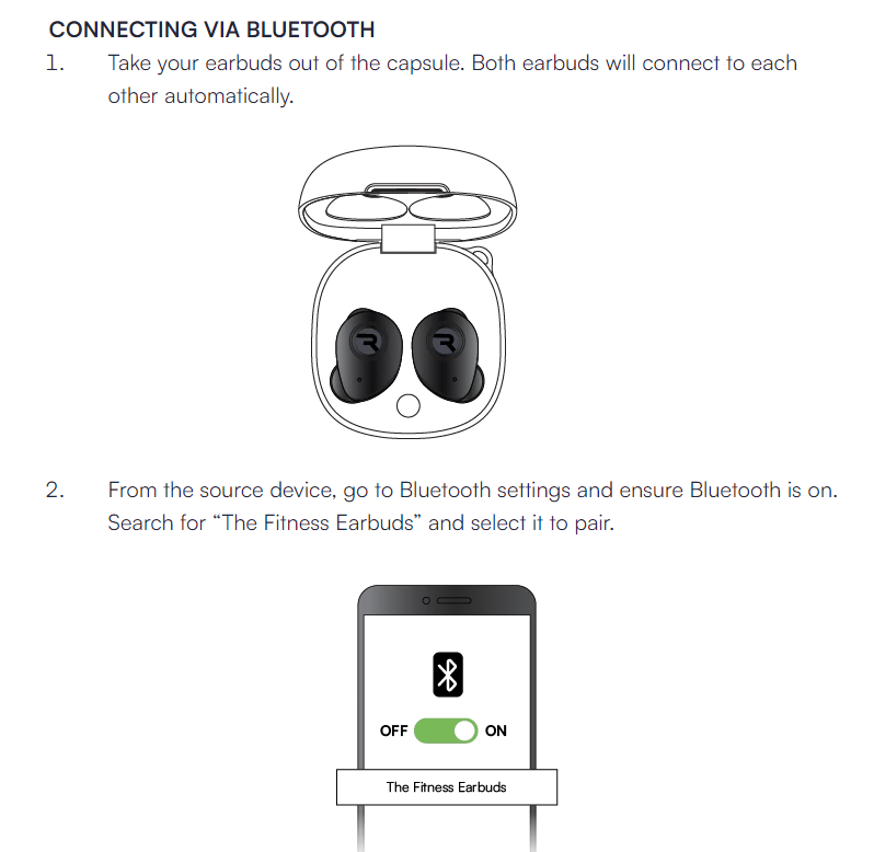 Raycon The Fitness Earbuds Manual Pairing & Guide