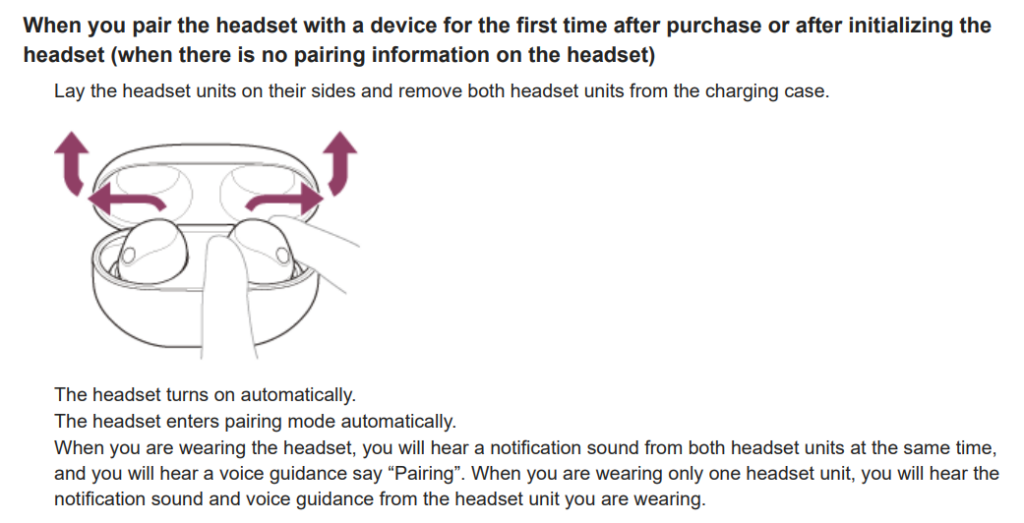 Sony WF1000XM5 Manual Pairing & Charging Guide